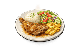 Muslo de Pollo al Horno con patatas caseras